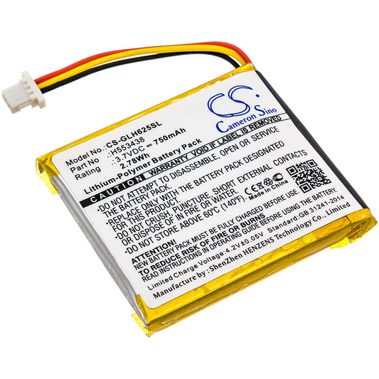 3.7V 750mAh/2.78Wh Li-Polymer Smartwatch Battery for GlobalSat