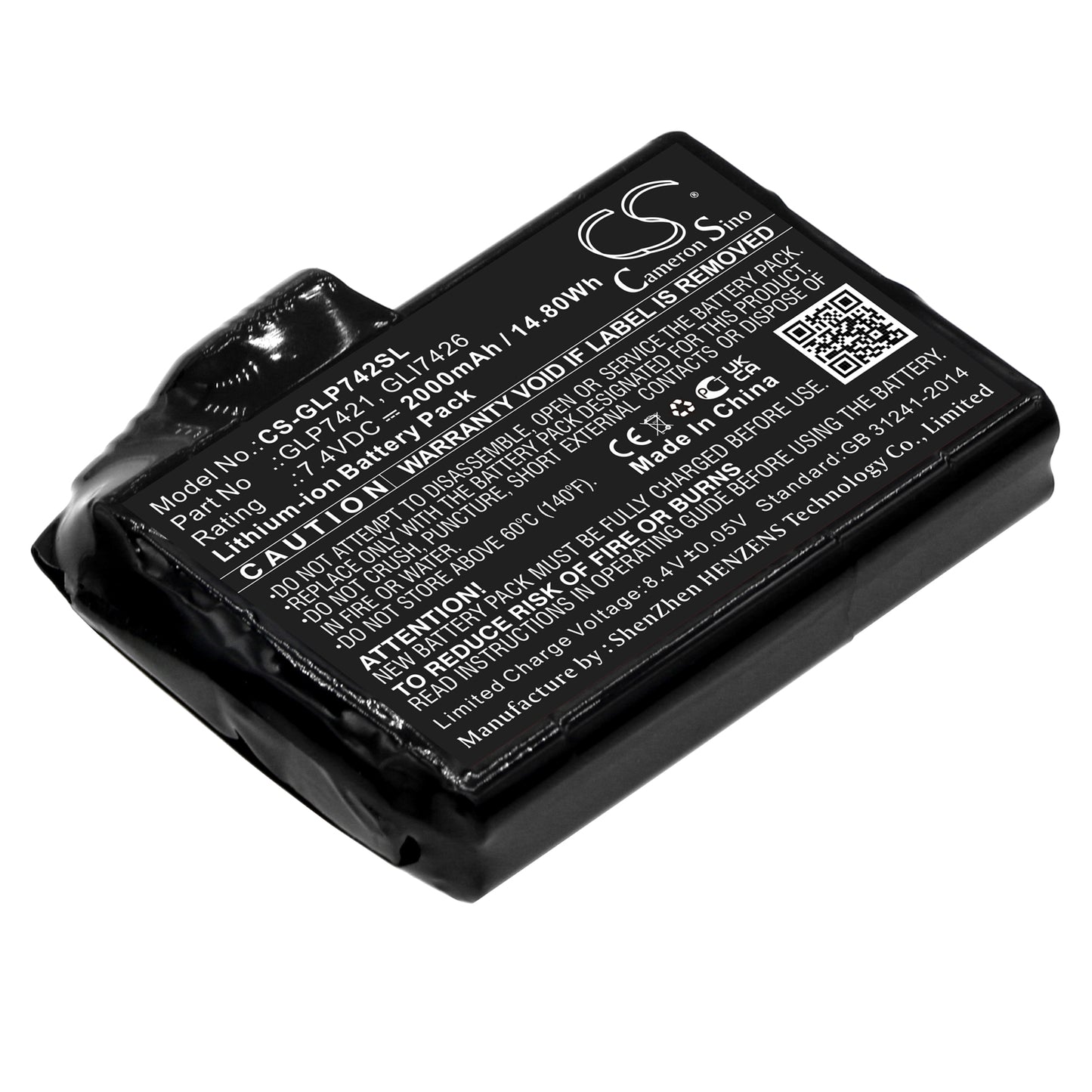 CS-GLP742SL Replacement Battery – Compatible with GJ1, GJ1C, GJ1G, GJ1R, GP1, GP1C, GP1G, GP1R, GXB, GXR, Universal Gloves