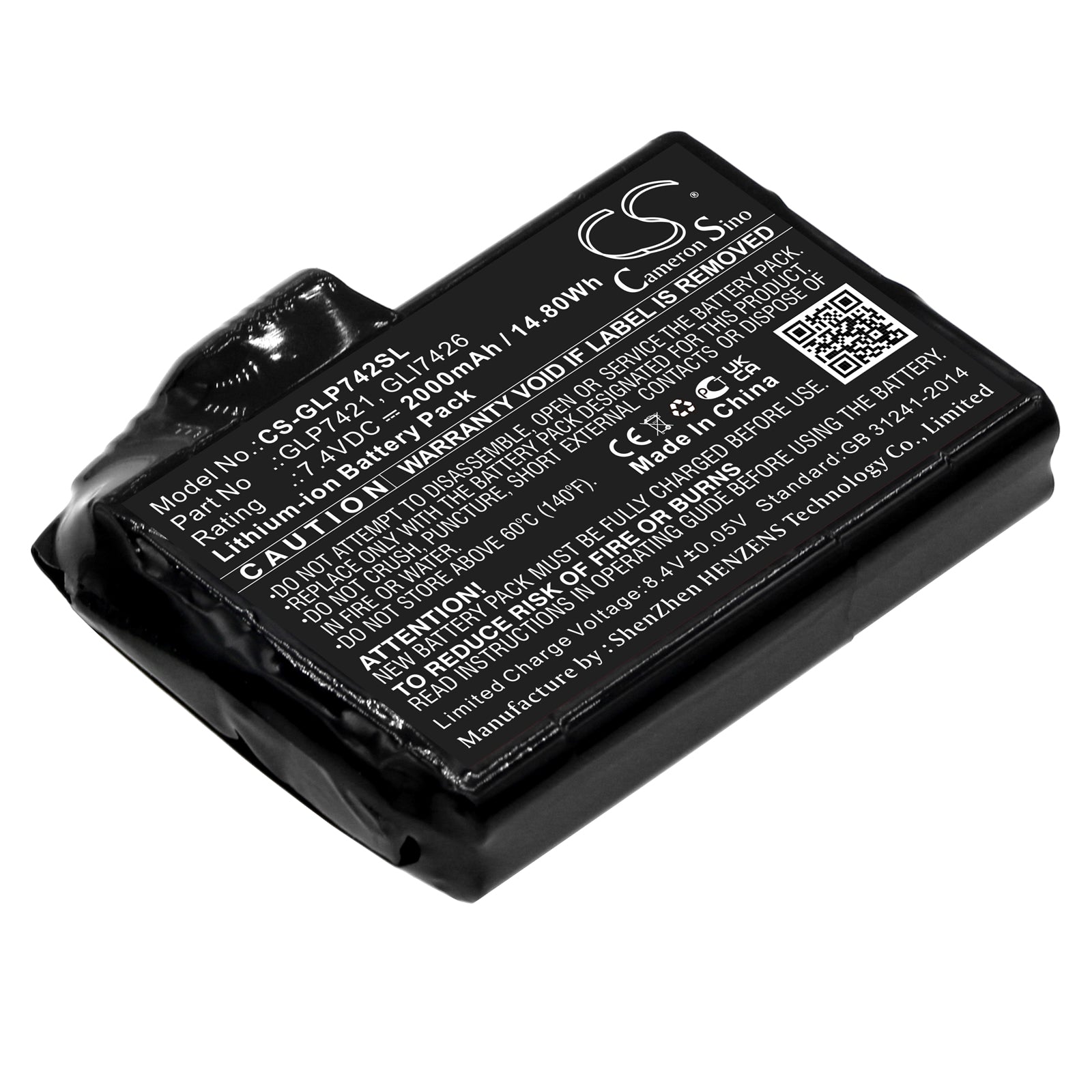 CS-GLP742SL Replacement Battery – Compatible with GJ1, GJ1C, GJ1G, GJ1R, GP1, GP1C, GP1G, GP1R, GXB, GXR, Universal Gloves