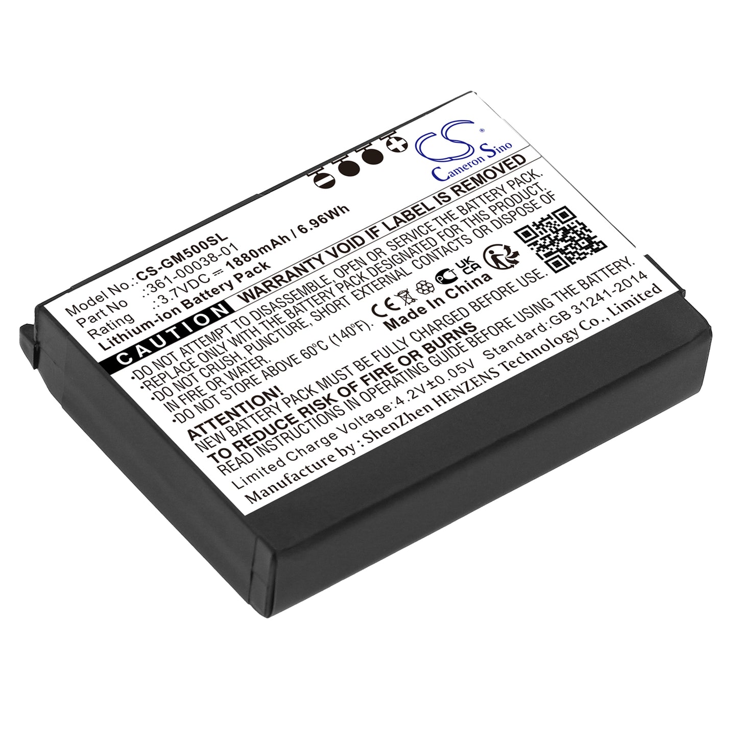 3.7V 1880mAh/6.96Wh Li-ion GPS/Navigator Battery for Garmin