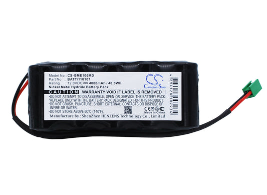 12V 4000mAh/48.00Wh Ni-MH Medical Battery for Marquette
