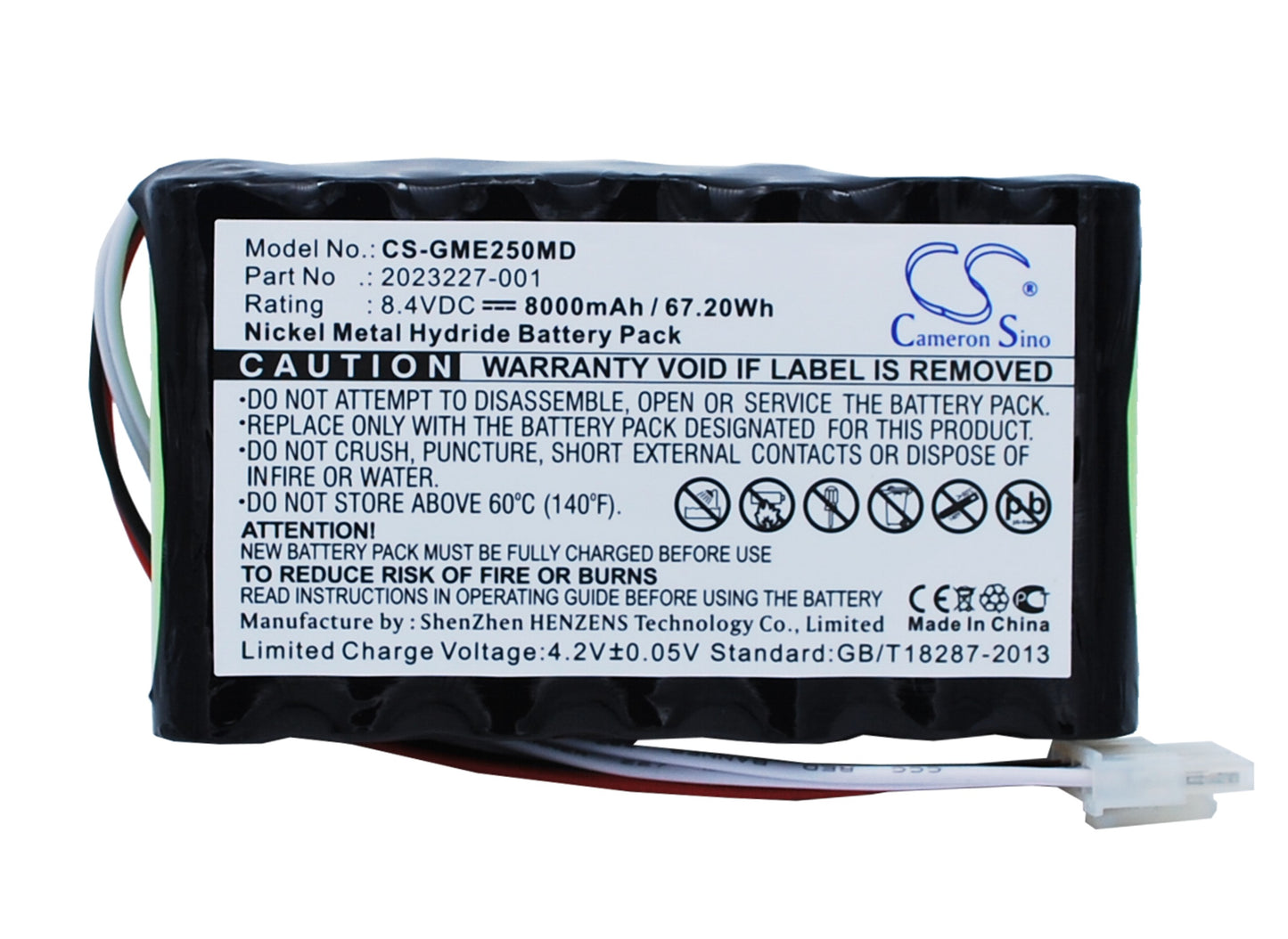 8.4V 8000mAh/67.20Wh Ni-MH Medical Battery for GE