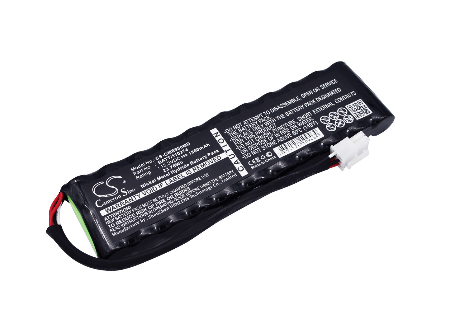 13.2V 1800mAh/23.76Wh Ni-MH Medical Battery for GE