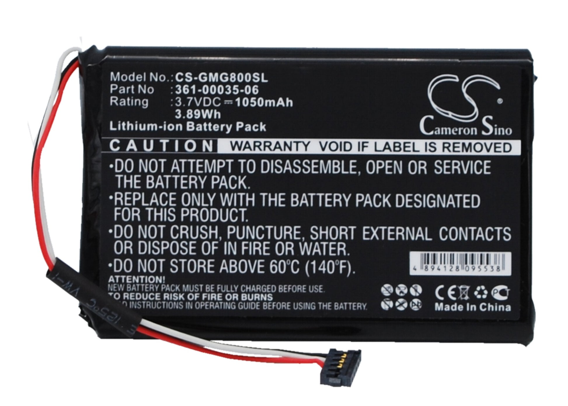 3.7V 1050mAh/3.89Wh Li-ion GPS/Navigator Battery for Garmin