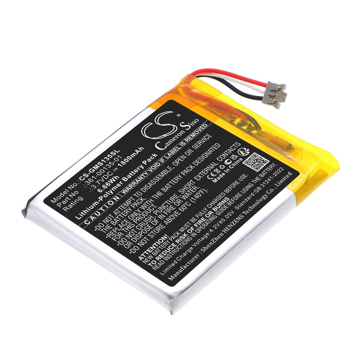 Cameron Sino 3.7V 1800mAh Li-Polymer Battery for Garmin EDGE 1040,inReach Messenger