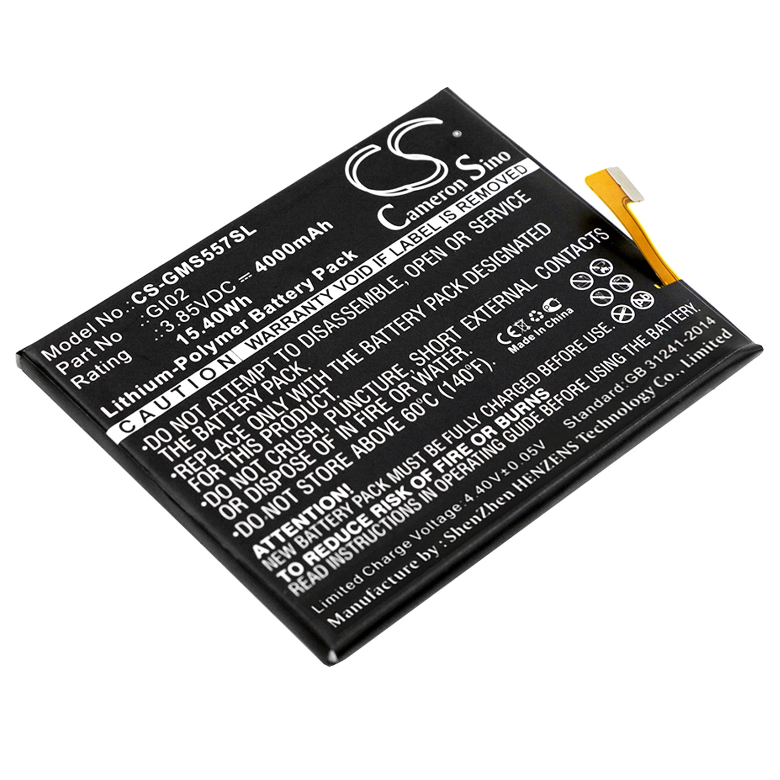 3.85V 4000mAh/15.40Wh Li-Polymer Mobile/SmartPhone Battery for Gigaset