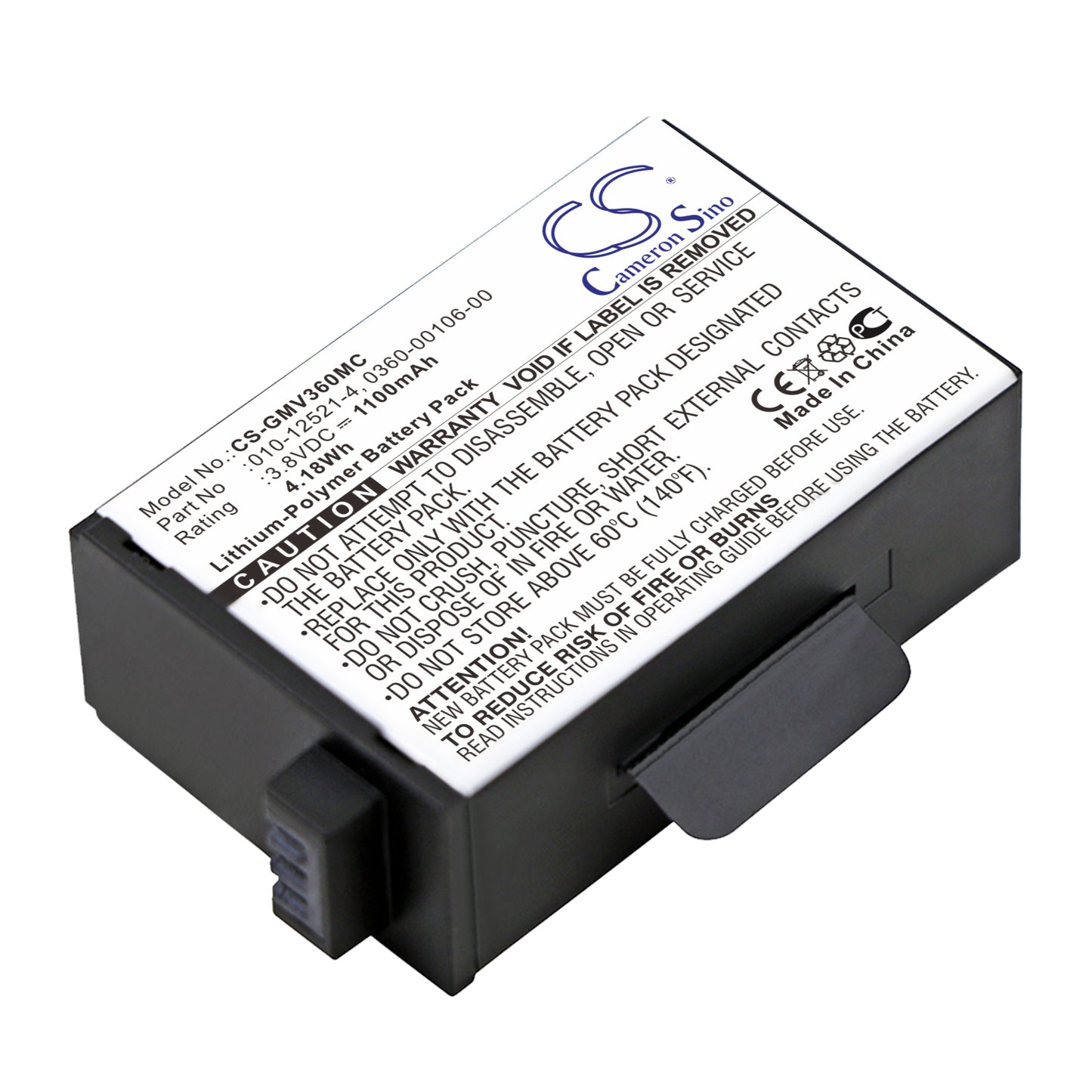3.8V 1100mAh/4.18Wh Li-Polymer Camera Battery for Garmin
