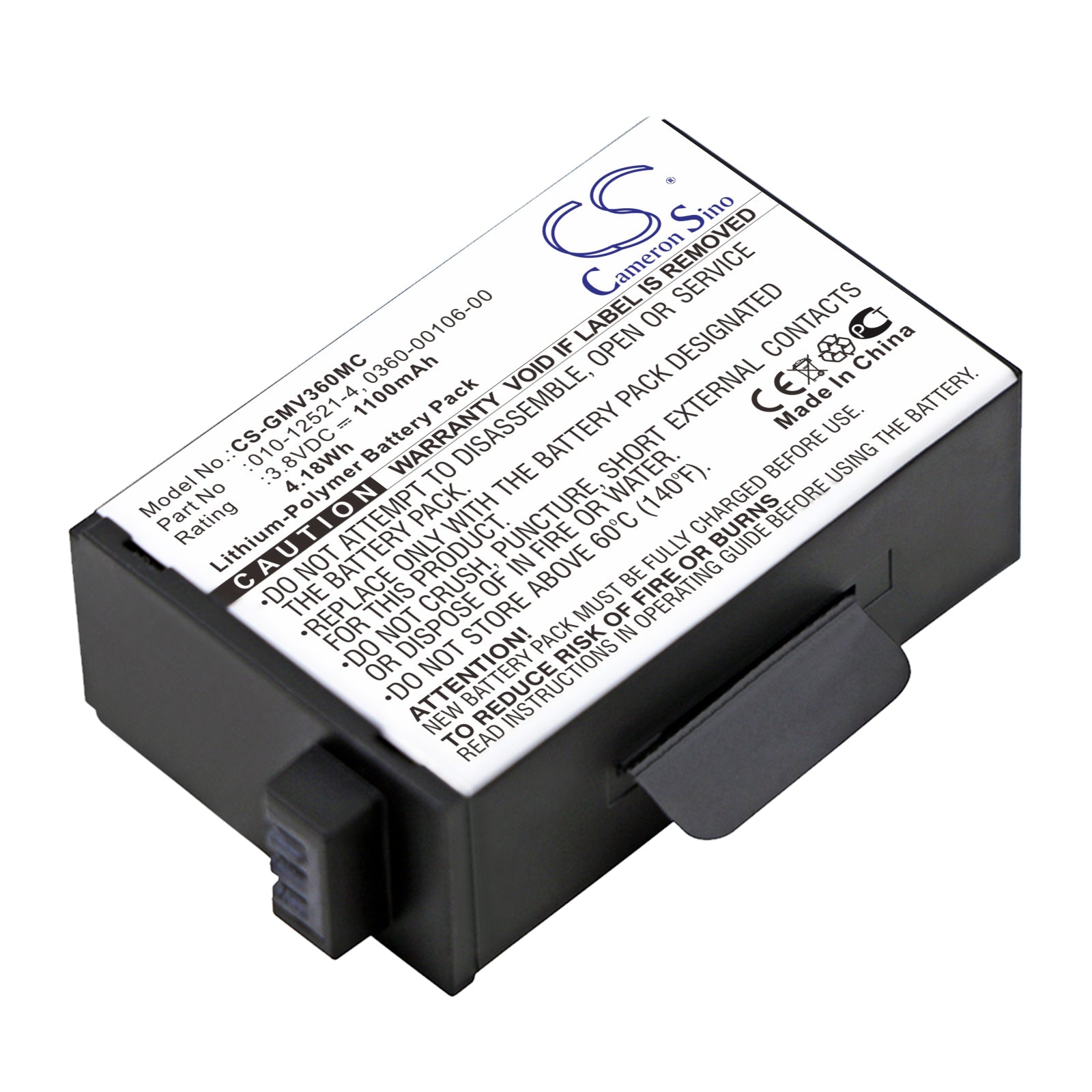 3.8V 1100mAh/4.18Wh Li-Polymer Camera Battery for Garmin