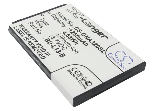 3.7V 1250mAh/4.63Wh Li-ion Mobile/SmartPhone Battery for GIONEE