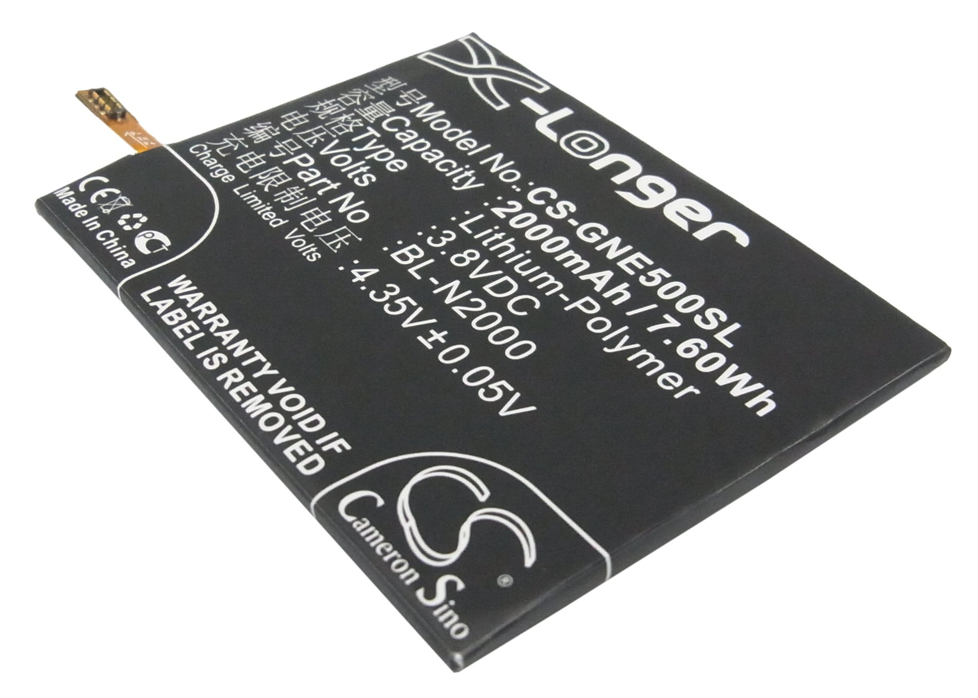 3.8V 2000mAh/7.60Wh Li-Polymer Mobile/SmartPhone Battery for GIONEE