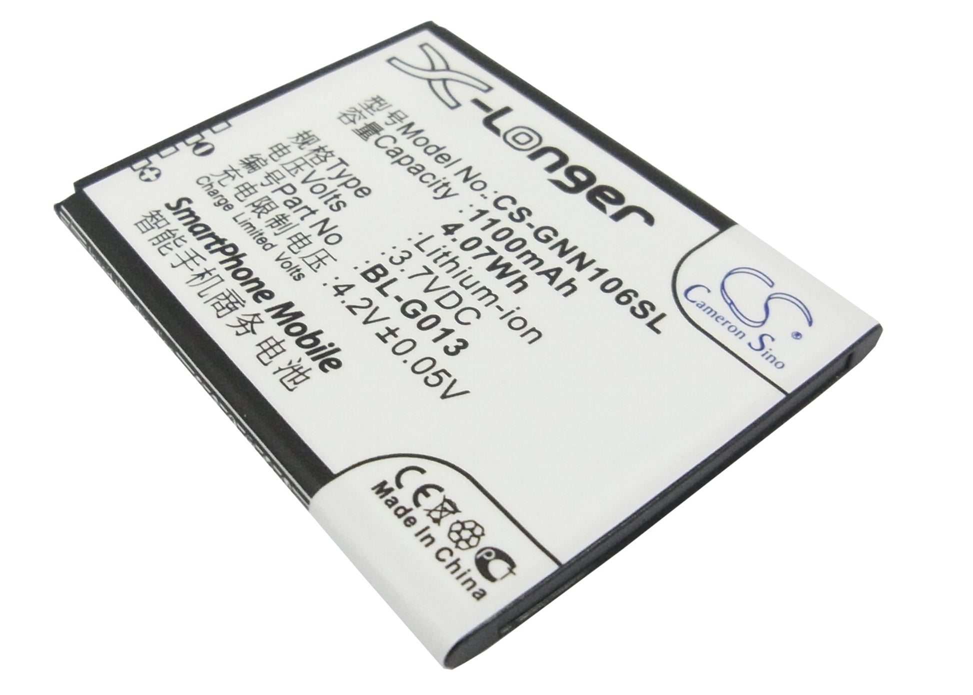 3.7V 1100mAh/4.07Wh Li-ion Mobile/SmartPhone Battery for GIONEE