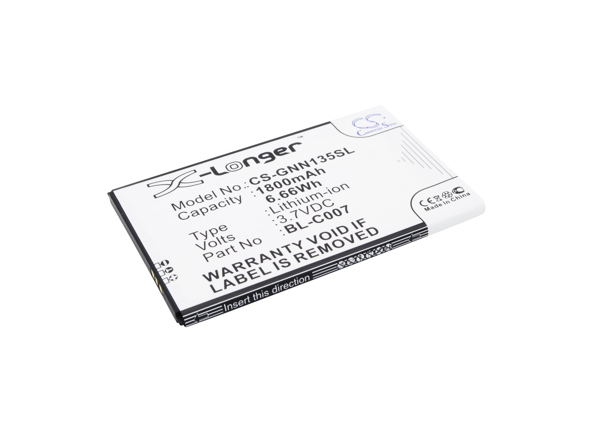 3.7V 1800mAh/6.66Wh Li-ion Mobile/SmartPhone Battery for NGM