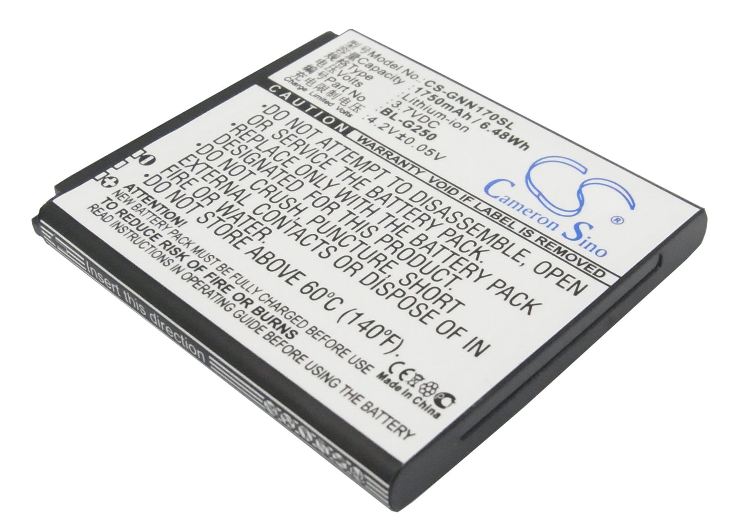 3.7V 1750mAh/6.48Wh Li-ion Mobile/SmartPhone Battery for GIONEE