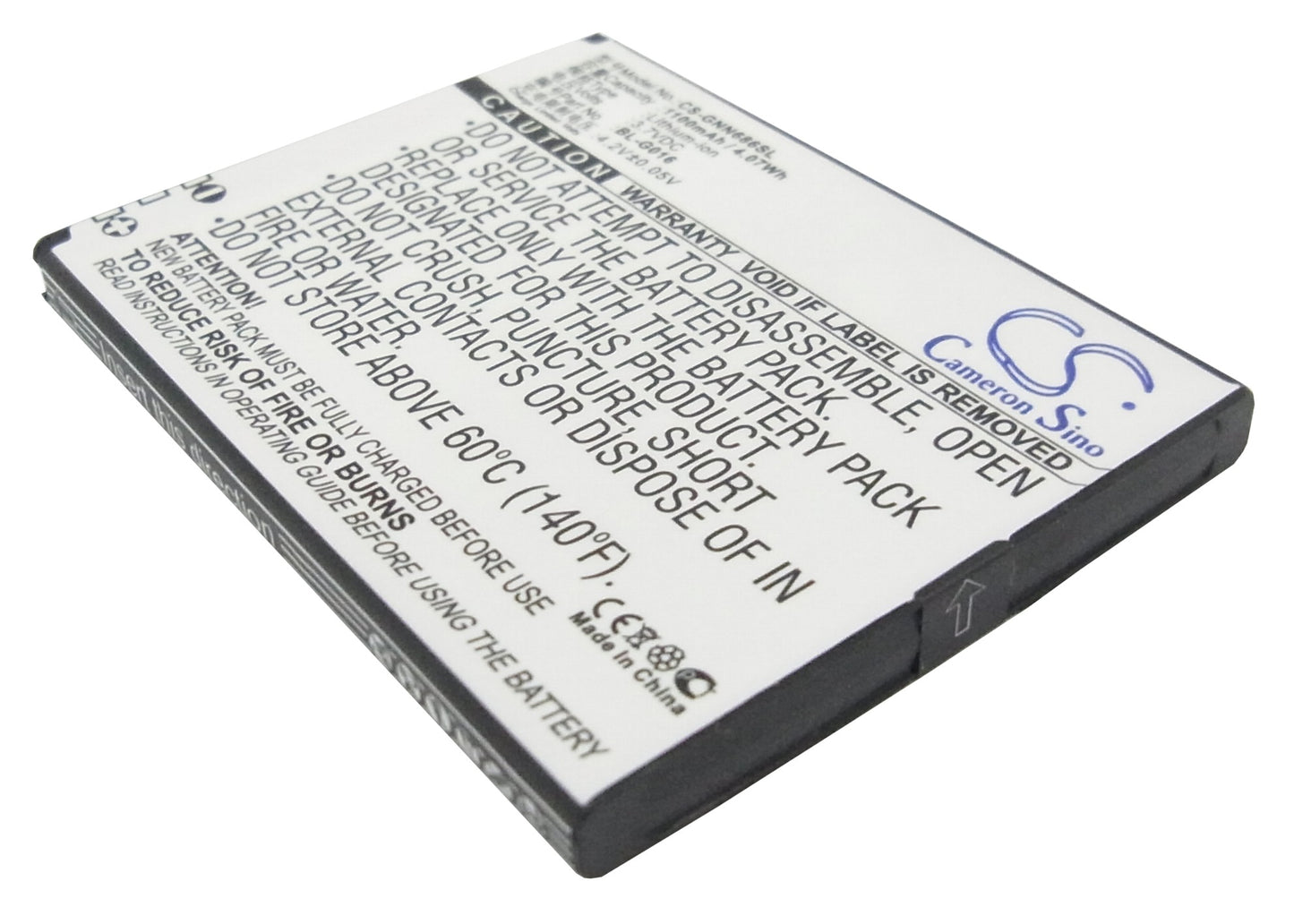 3.7V 1100mAh/4.07Wh Li-ion Mobile/SmartPhone Battery for NGM