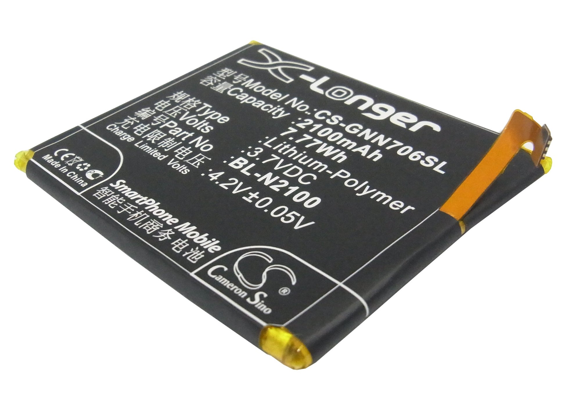 3.7V 2100mAh/7.77Wh Li-Polymer Mobile/SmartPhone Battery for GIONEE