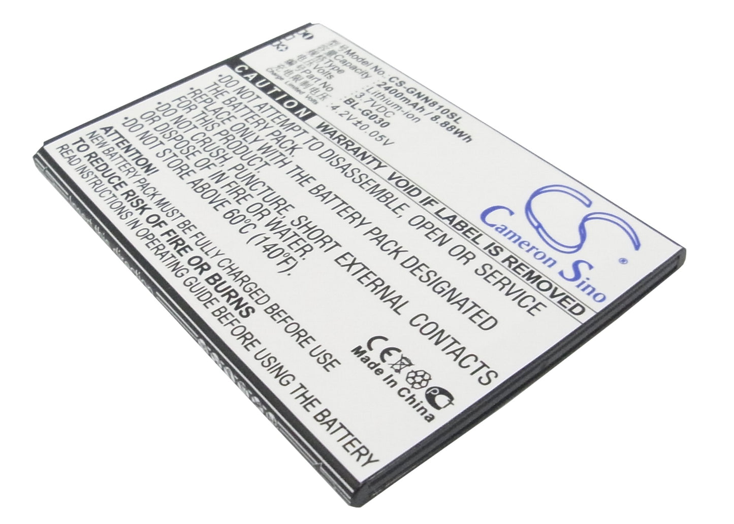 3.7V 2400mAh/8.88Wh Li-ion Mobile/SmartPhone Battery for GIONEE