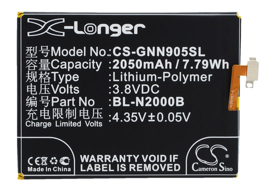 3.8V 2050mAh/7.79Wh Li-Polymer Mobile/SmartPhone Battery for BLU