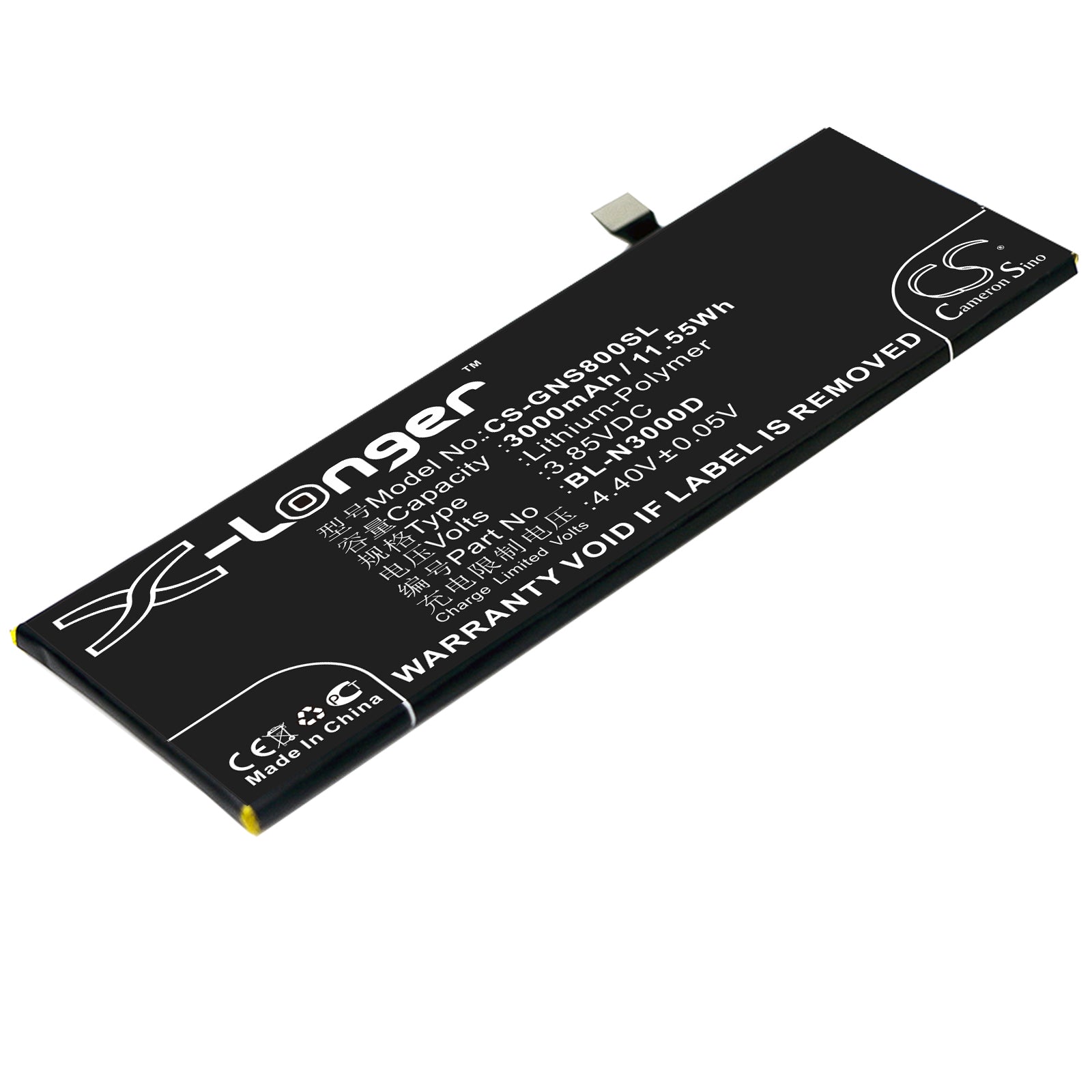 3.85V 3000mAh/11.55Wh Li-Polymer Mobile/SmartPhone Battery for GIONEE
