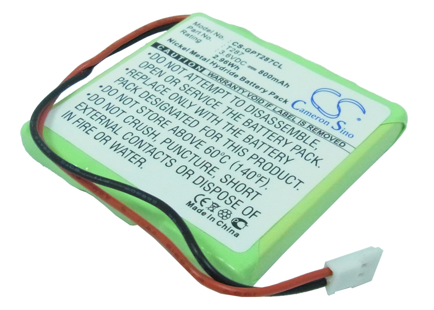 3.6V 800mAh/2.88Wh Ni-MH Cordless Phone Battery for GP