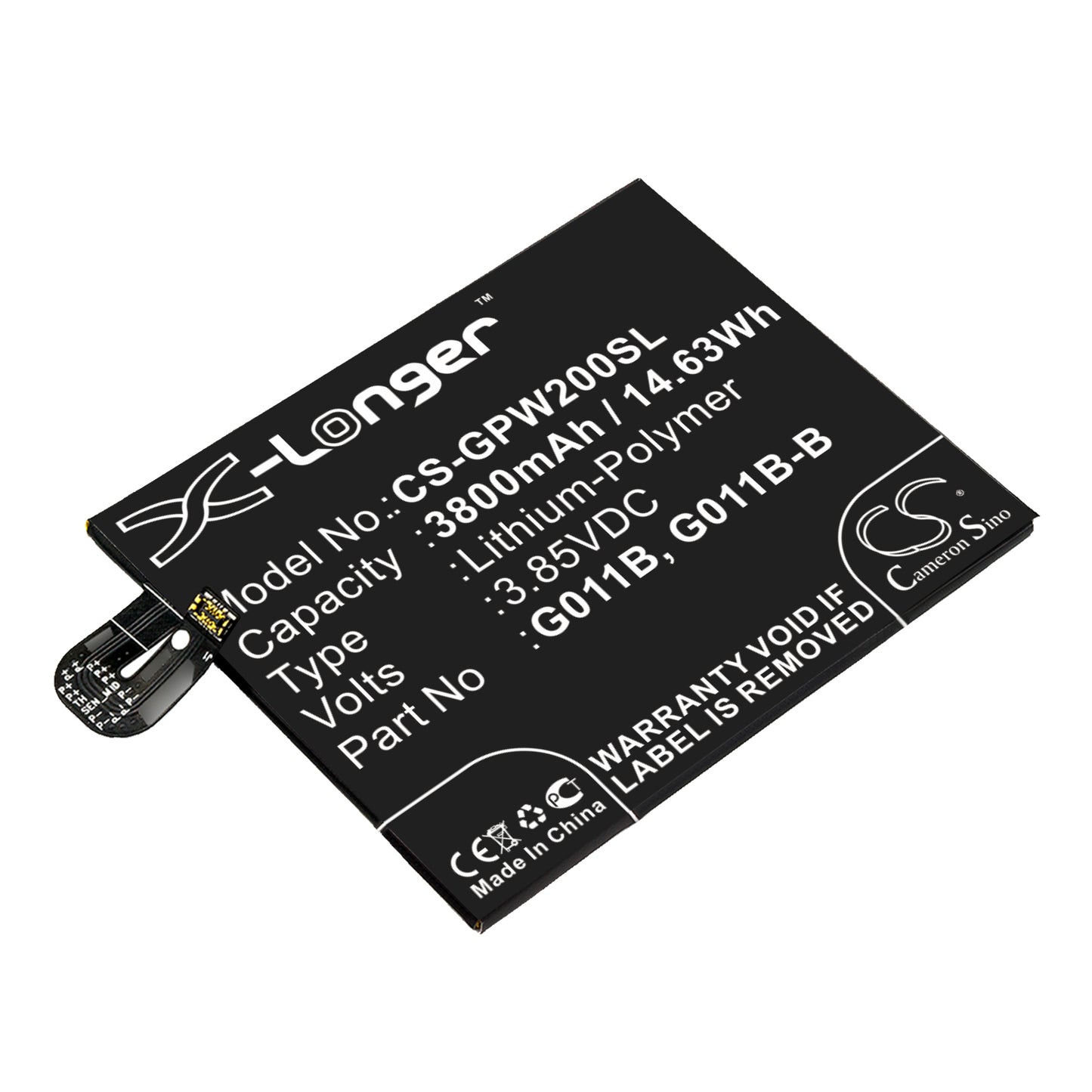 3.85V 3800mAh/14.63Wh Li-Polymer Mobile/SmartPhone Battery for Google
