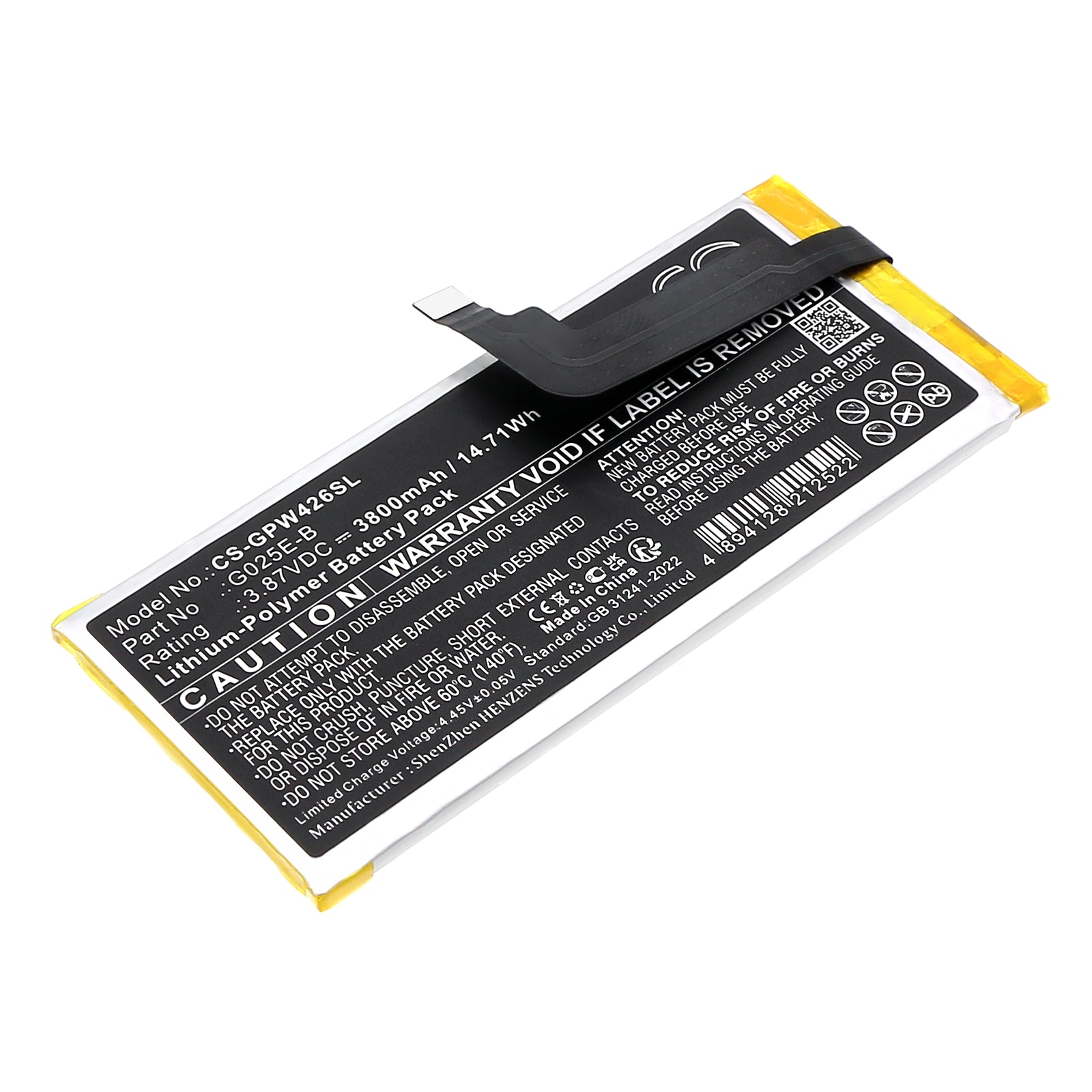 CS-GPW426SL Replacement Battery – Compatible with G025E, G025H, G6QU3, GD1YQ, Pixel 4A 5G