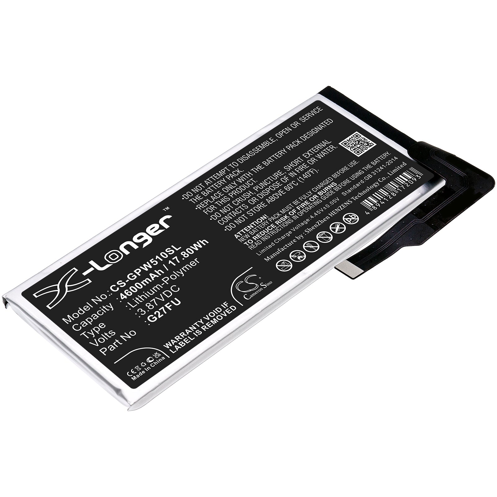 CS-GPW510SL Replacement Battery – Compatible with Pixel 5A, Pixel 5A 5G