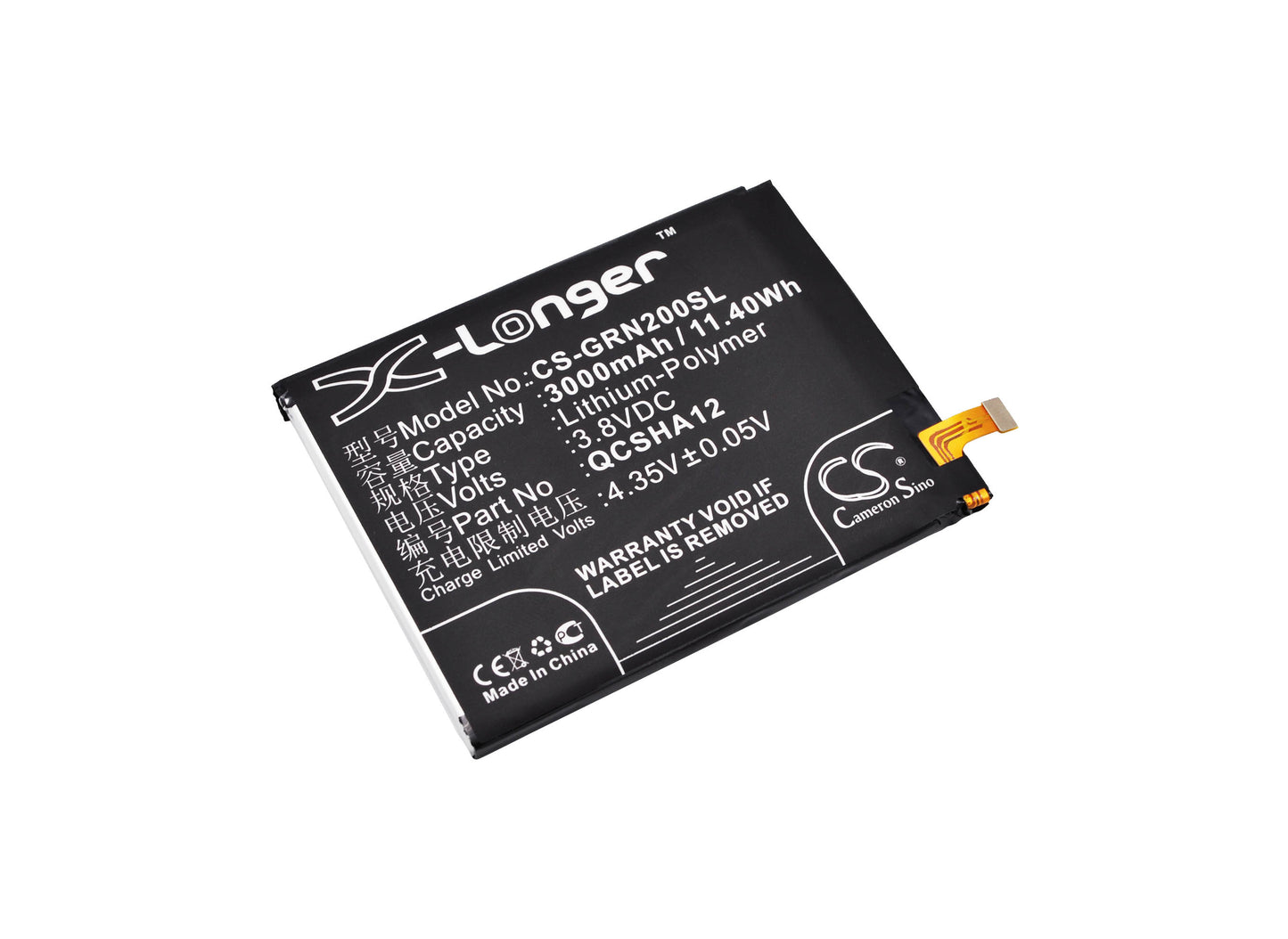 3.8V 3000mAh/11.40Wh Li-Polymer Mobile/SmartPhone Battery for Green Orange