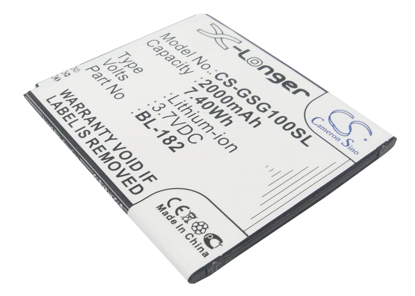 3.7V 2000mAh/7.40Wh Li-ion Mobile/SmartPhone Battery for GSmart