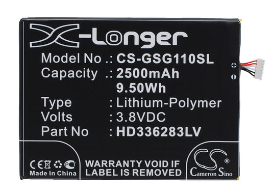 3.8V 2500mAh/9.50Wh Li-Polymer Mobile/SmartPhone Battery for GSmart