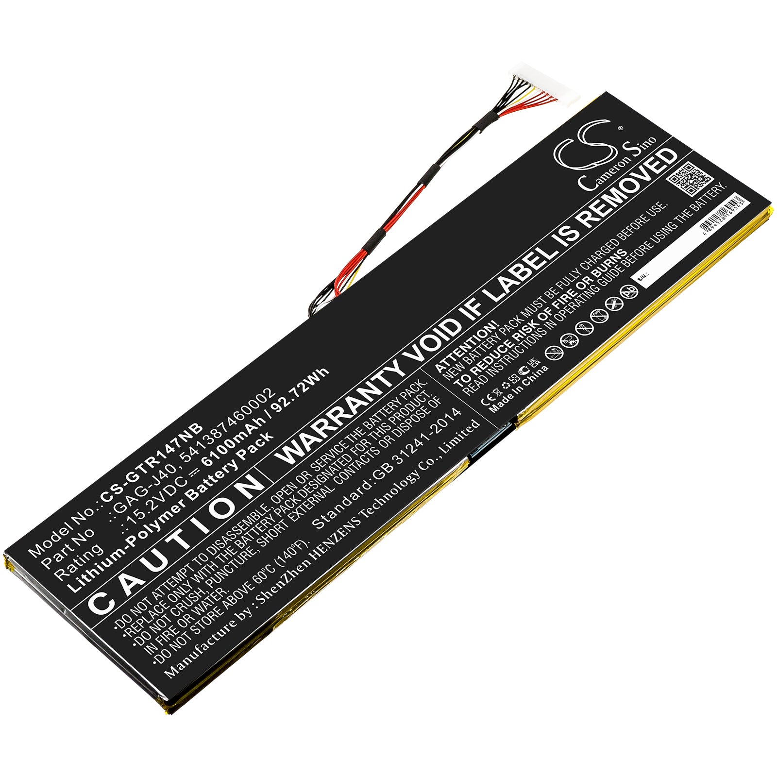 CS-GTR147NB Replacement Battery – Compatible with Aero 14, Aero 14 P64Wv7-De325Tb, Aero 14 v8, Aero 14-K7, Aero 14-K8, Aero 14-P64WV6, Aero 14-W-CF2, Aero 15, Aero 15 Classic, AERO 15 Classic-SA, Aero 15 Classic-SA-F74ADW, AERO 15 Classic-WA, AERO 15 Classic-WA-F74ADP, Aero 15 Classic-XA, Aero 15 Classic-YA, Aero 15 Classic-YA-7FR5410P, Aero 15 Classic-YA-U96ASP, Aero 15 OLED, Aero 15 OLED NA, Aero 15 OLED SA, Aero 15 OLED WA, Aero 15 OLED XA, Aero 15 OLED XA-7US5130SP, Aero 15 OLED