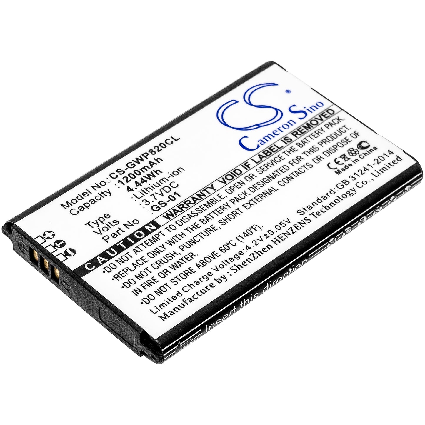 CS-GWP820CL Replacement Battery – Compatible with DP730, GMD1208, WP810, WP820