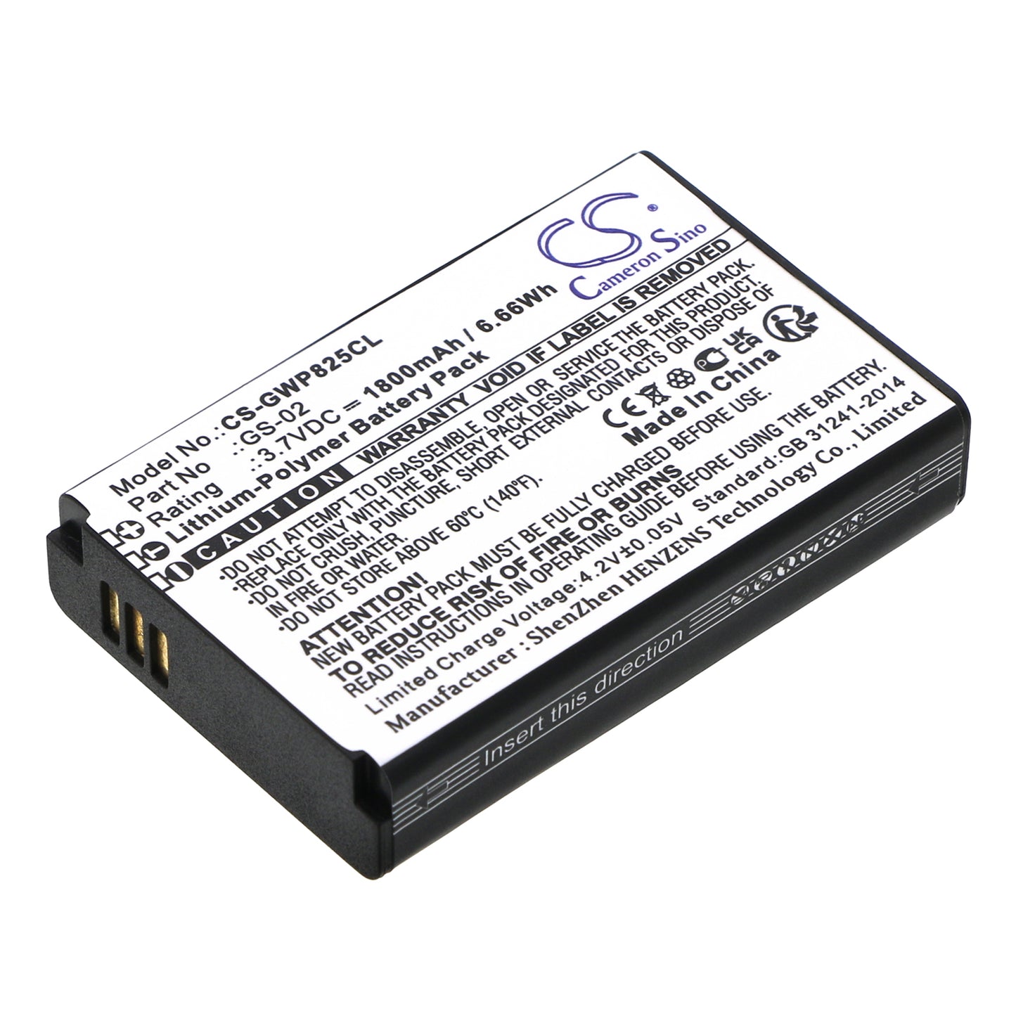 CS-GWP825CL Replacement Battery – Compatible with WP822, WP825