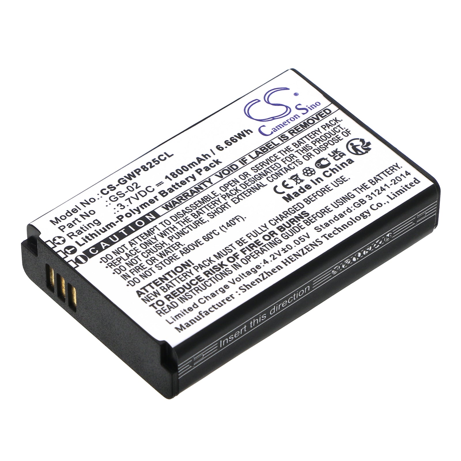 CS-GWP825CL Replacement Battery – Compatible with WP822, WP825