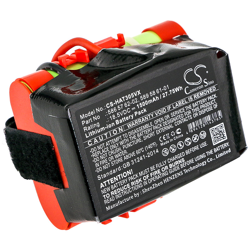 18.5V 1500mAh/27.75Wh Li-ion Lawn Mowers Battery for Husqvarna