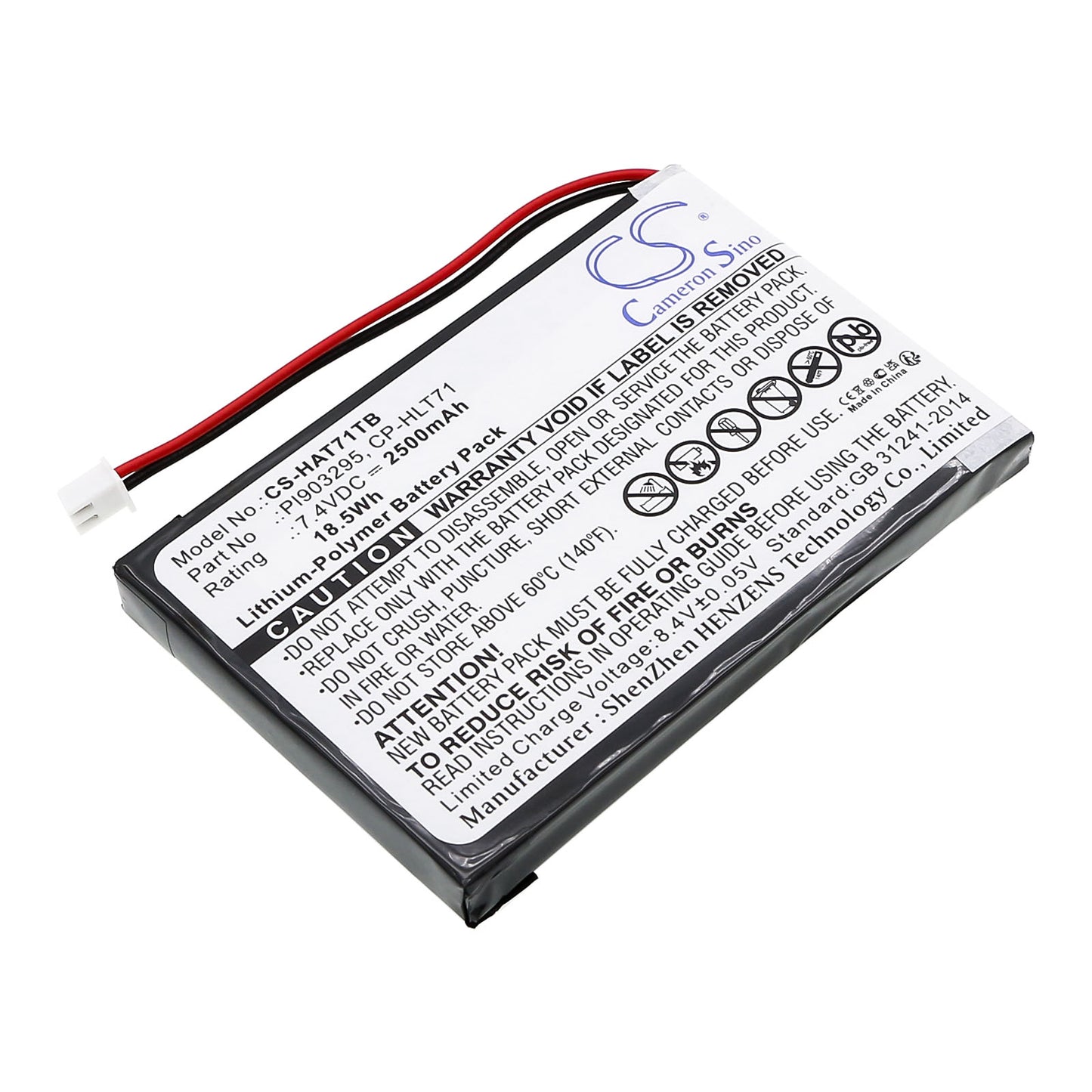 7.4V 2500mAh/18.50Wh Li-Polymer DVB-T Battery for Digital Prisim