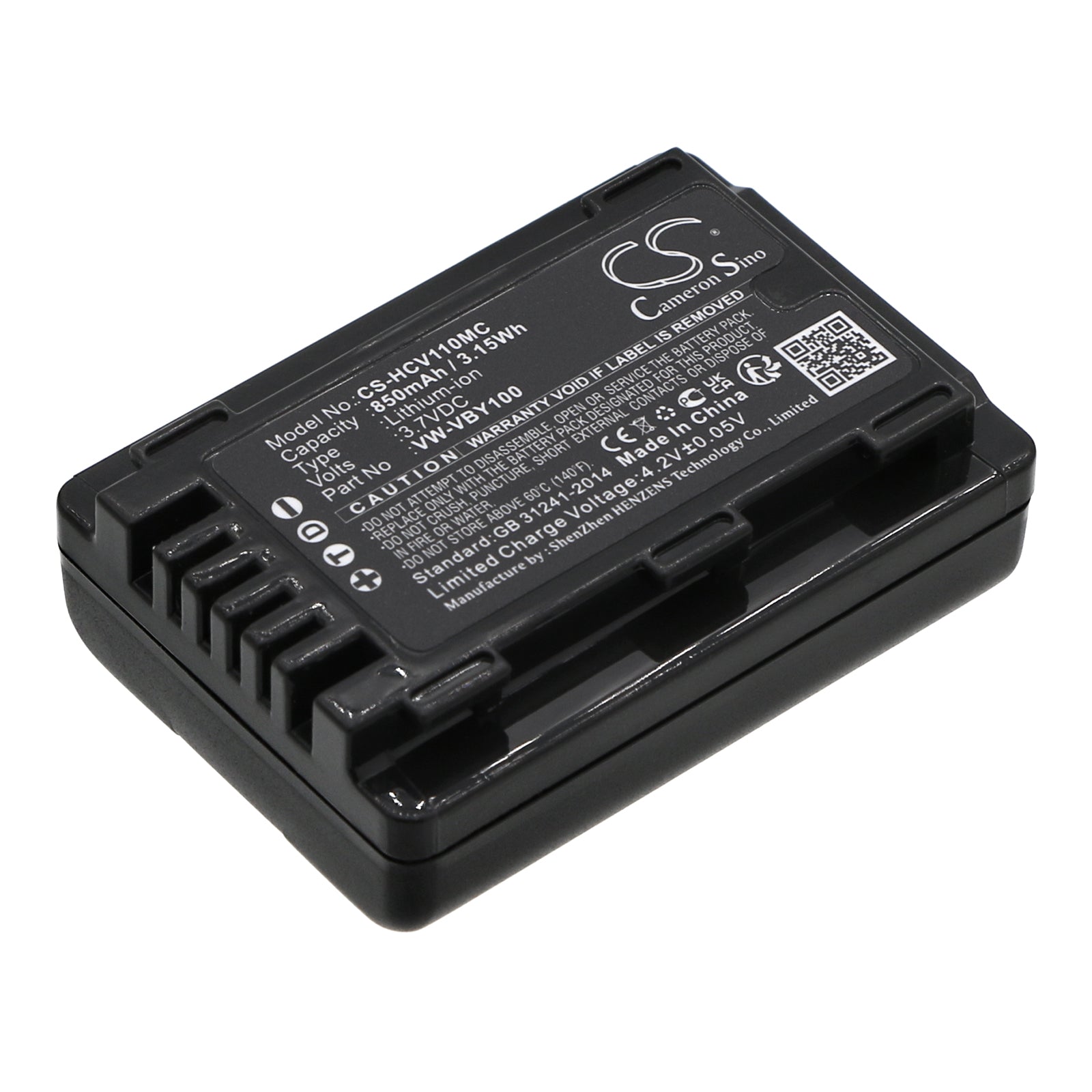 3.7V 850mAh/3.15Wh Li-ion Camera Battery for Panasonic