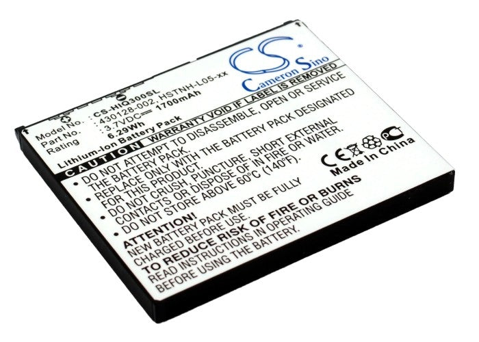 3.7V 1700mAh Li-ion PDA/Pocket PC Battery for HP