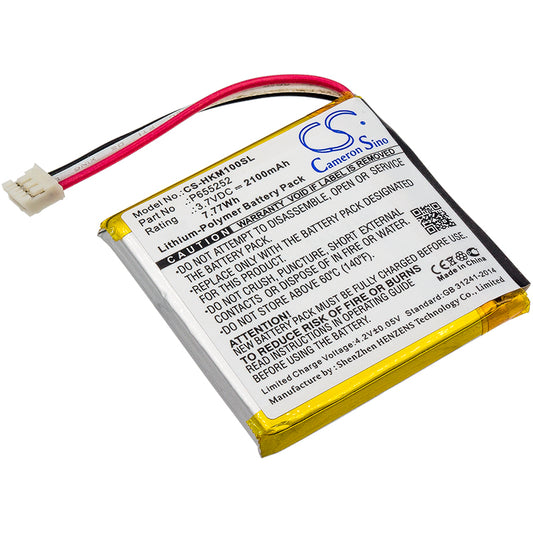 3.7V 2100mAh/7.77Wh Li-Polymer Speaker Battery for Harman/Kardon