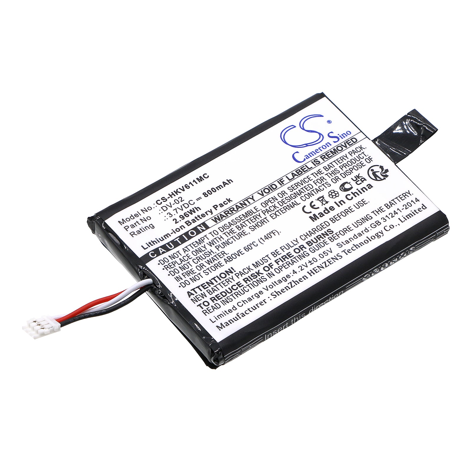 CS-HKV611MC Replacement Battery – Compatible with DS-MH611, iDS-TCO100F