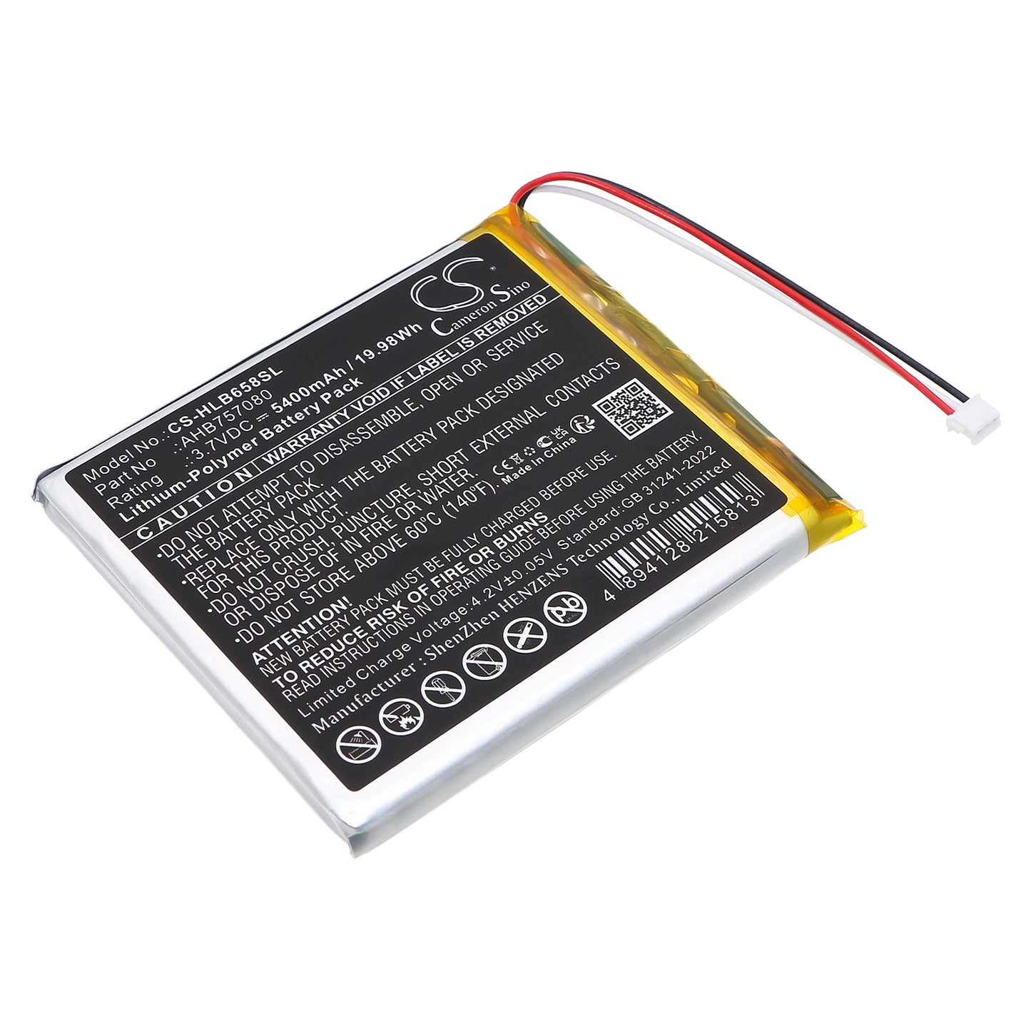 CS-HLB658SL Replacement Battery – Compatible with HB6588 Video Baby Monitor