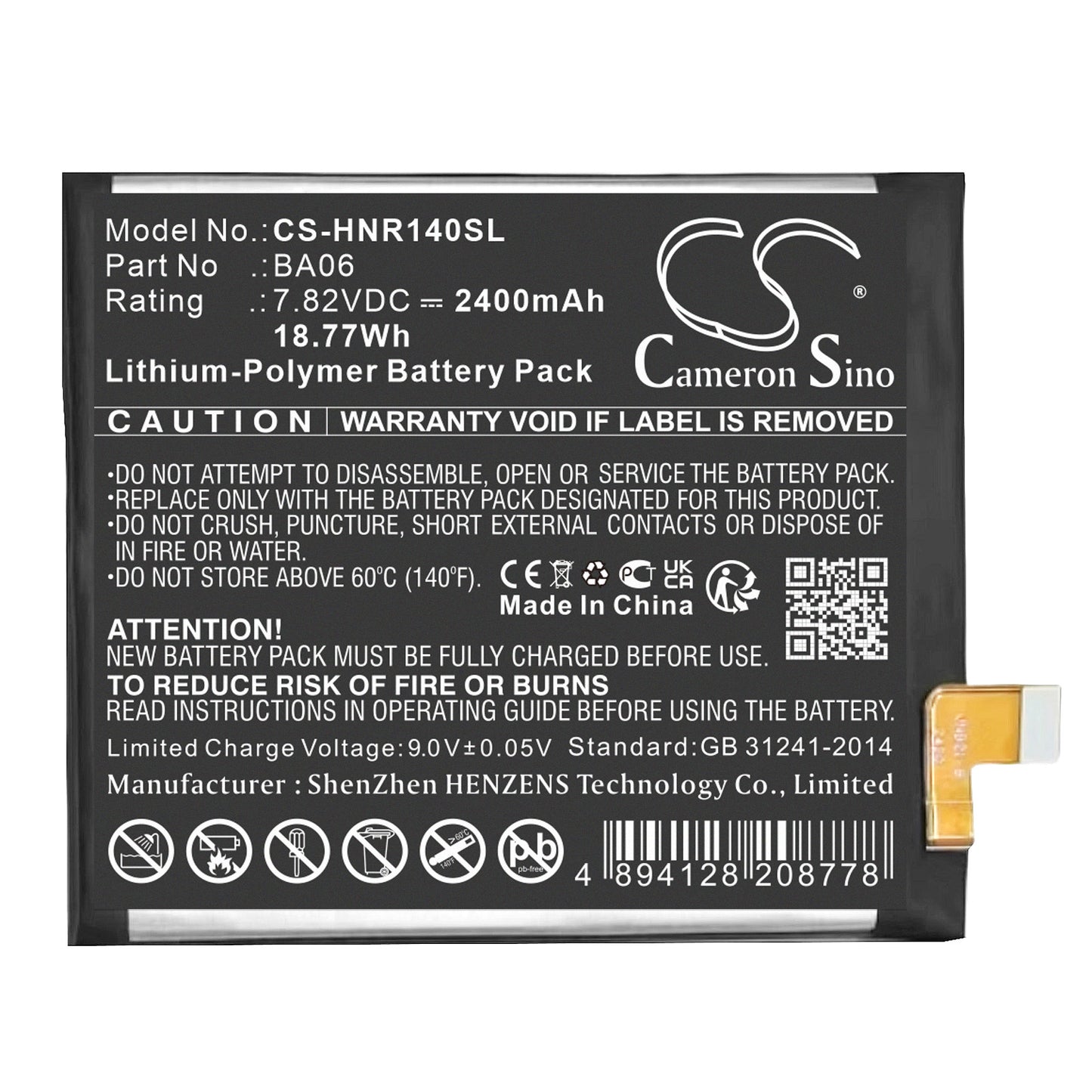 CS-HNR140SL Replacement Battery – Compatible with X100