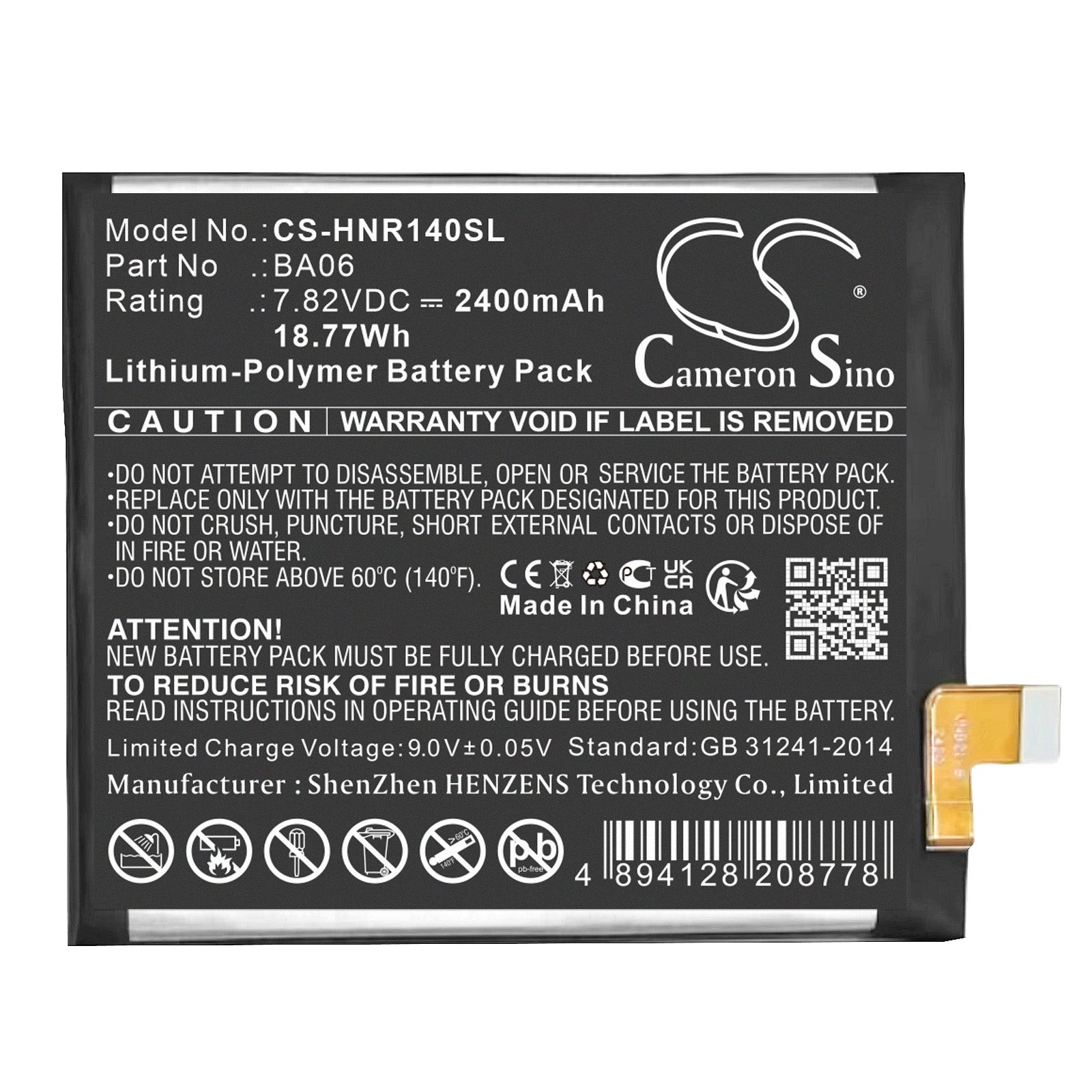 CS-HNR140SL Replacement Battery – Compatible with X100