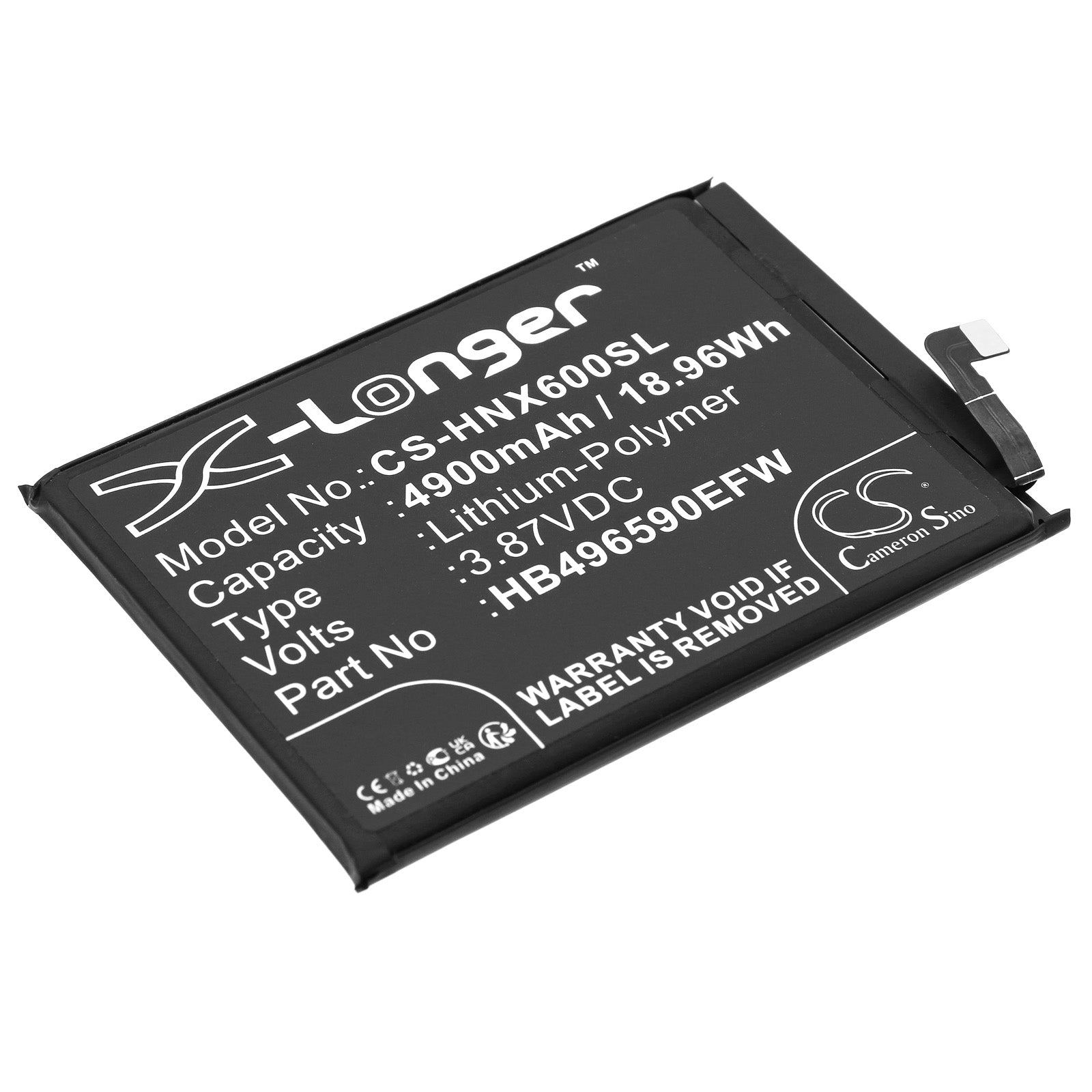 CS-HNX600SL Replacement Battery – Compatible with 90 Lite 5G 2023, Changwan 20, CMA-LX2, CMA-LX3, CRT-NX1, HONOR X7 CMA-LX1, KOZ-AL00, Play 20, VNE-LX1, VNE-LX2, VNE-N41, X6 4G 2022, X7 2022, X8 5G 2022