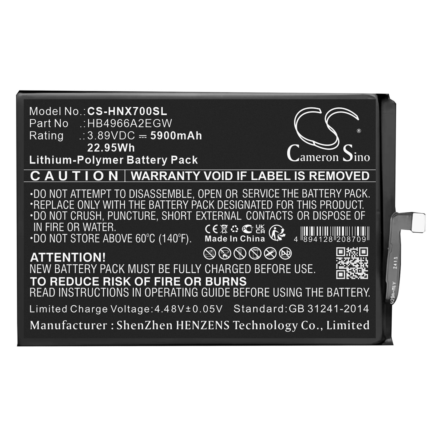 CS-HNX700SL Replacement Battery – Compatible with CLK-LX1, CLK-LX2, CLK-LX3, X7B, X7B 4G