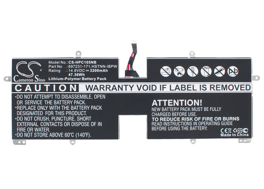 14.8V 3200mAh/47.36Wh Li-Polymer Notebook/Laptop Battery for HP