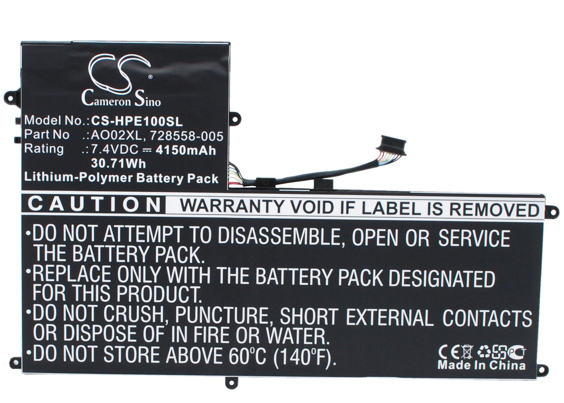 7.4V 4150mAh/30.71Wh Li-Polymer Tablet Battery for HP