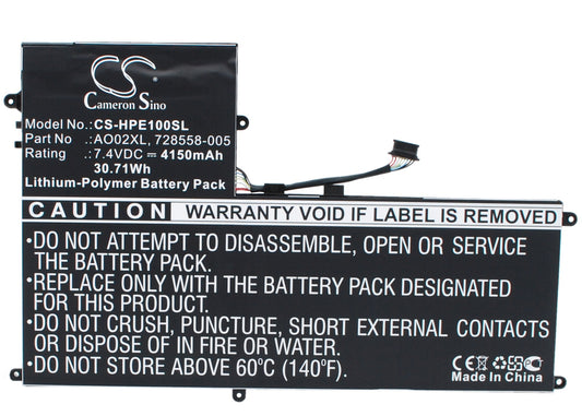 7.4V 4150mAh/30.71Wh Li-Polymer Tablet Battery for HP