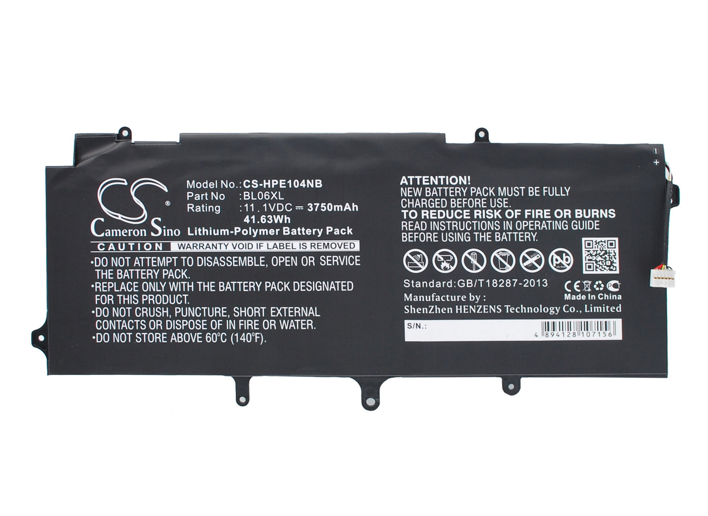 11.1V 3750mAh/41.63Wh Li-Polymer Notebook/Laptop Battery for HP