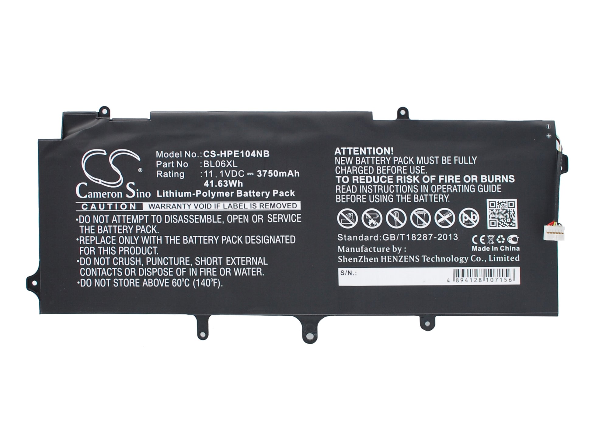 11.1V 3750mAh/41.63Wh Li-Polymer Notebook/Laptop Battery for HP
