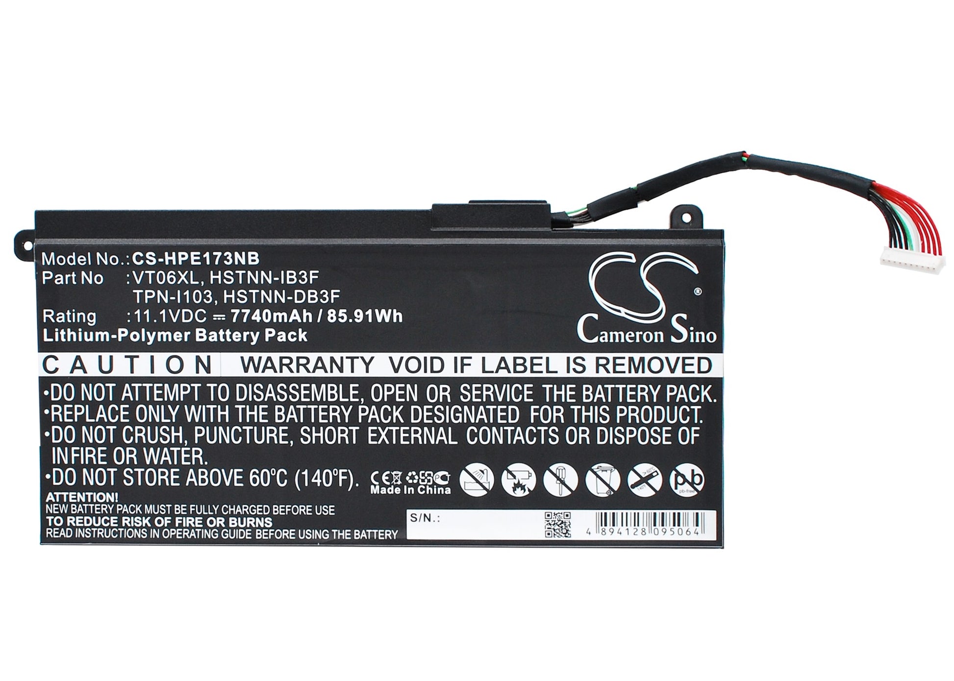 11.1V 7740mAh/85.91Wh Li-Polymer Notebook/Laptop Battery for HP